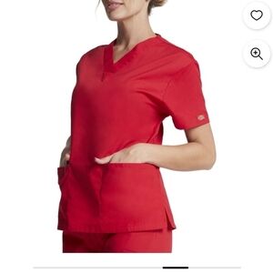 Dickies Everyday Scrub Signature  ⁷V-Neck 2 Pocket Scrub Top NWT X- Small